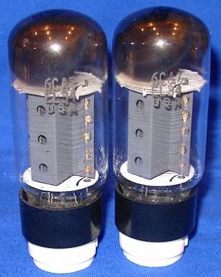 Good Matched Pair Sylvania Fat Bottle 6ca7 / El34 Vacuum Tubes