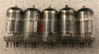 Five 12ad7 Vacuum Tubes - Smooth Black Plates - D Getter