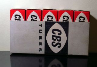 Matched Five (5) Nos/nib Cbs - Hytron 6sn7gtb/ecc32 Black Plates Tubes - 1959