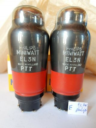 2x El3n Philips Miniwatt Nib Matched Valve Rohre Tube