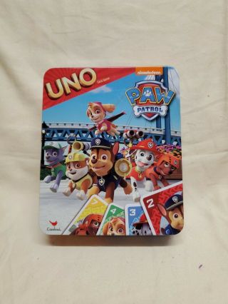 Uno Playing Cards Game Collectors Tin Paw Patrol - Nickelodeon - Familly Game
