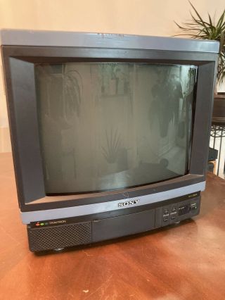Vintage Sony Model Kv - 1392r Trinitron Color Crt Tv 13 " Retro Gaming