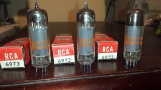 X3 (matched Pair,  1) Nos Nib Rca 6973 Grey Plate O Getter Tube Tv - 7