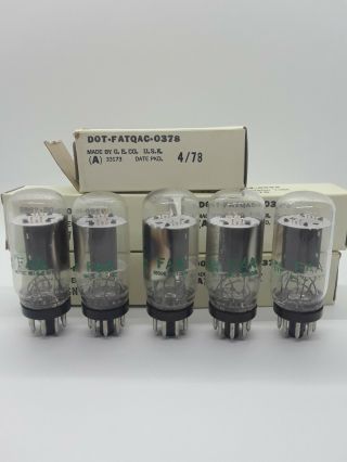 Ge 6sn7gtb Coin Base Vacuum Tubes (5) Sleeve Strong Matching Date Codes Faa