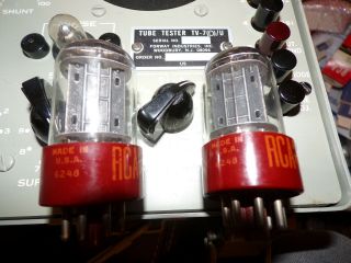 2 Perfect Matched 10000 Hour Rca Red Base 5691 / 6sl7 Tubes 2