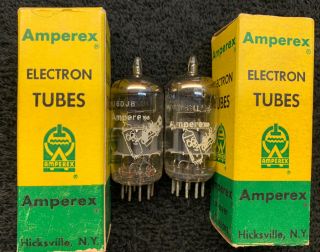 2 Nos Nib Matched Amperex Bugle Boy 6dj8 Ecc88 Audio Tubes Holland 1960 