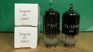 Tung - Sol Jtl 12au7 Ecc82 Black Glass 1950s Vacuum Tubes - 6 Matched