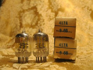 Vintage Pair Nos Nib Western Electric 417a Vacuum Tubes Bitmatic