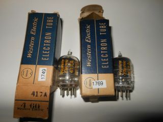 Matched Pair Western Electric 417a Test Nos Vacuum Tubes Hickok 539c