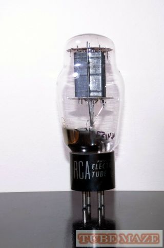 Rare Rca 2a3 Tube Black Plate Wide [] - Getter - 1945 - Very Strong