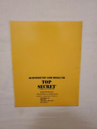 Top Secret TSR Espionage RPG Operation: Sprechenhaltestelle Pisces Module 001 2
