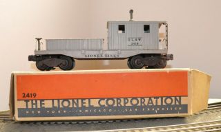 Lionel 2419 D.  L & W Work Caboose - Light Gray Version With Box