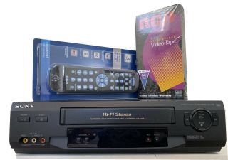 Sony Slv - N50 4 Head Hifi Vhs Vcr Video Cassette Recorder W/ Tape & Remote