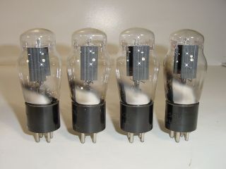 4 Vintage 1940 ' s Tung - Sol Type 80 280 380 Engraved Base ST Amplifier Tube Quad 3