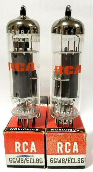 2 Date Matching Rca Amperex 6gw8 / Ecl 86 Vacuum Tubes Nos On Hickok