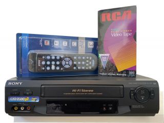 Sony Slv - N51 4 - Head Hi - Fi Stereo Vcr Vhs Player Recorder W/ Tape & Remote