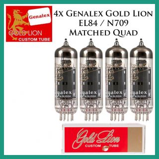 4x Genalex Gold Lion El84 / N709 / 6bq5 Matched Quad / Quartet / Four Tubes