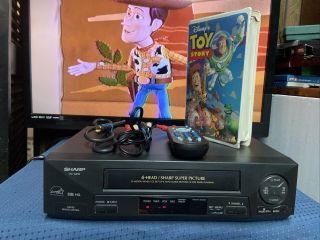 Sharp Vc - A410u Vcr 4 Head Vhs Player Recorder - With Remote & Av Cables