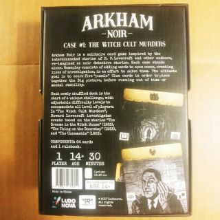 Arkham Noir Case 1: The Witch Cult Murders Solo Game ASMLDNV02 2