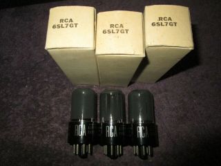 (3) Matched NOS NIB RCA Smoke Glass 1957 6SL7GT Audio Tubes 2