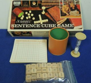 1971 Scrabble Sentence Cube Game Word Combination Letter Wood Dice Crafts