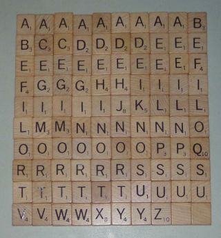 100 Wooden Scrabble Letters Tiles 1989 Scrapbooking Arts Crafts Jewelry 3