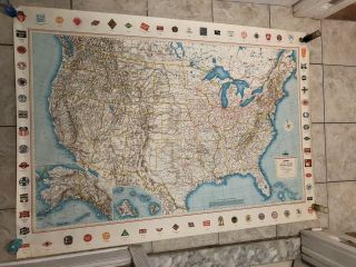 1959 Lionel 950 Rand Mcnally Railroad Map Of United States,  Ex,