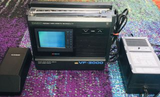 Casio Vf - 3000 Vhs Portable Tv/vcr Player 1988,  Made In Japan - Rare Read Desc