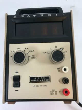 Vintage Rare Heathkit Im - 1202 Nixie Tube Portable Digital Multimeter