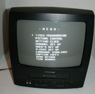 Emerson Ewc1302 Tv / Vcr Combo 13 " Crt Retro Vintage Gaming Television Black