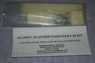 Wiseman Modeling Open Platform Passenger Car Kit In Sn3 Scale