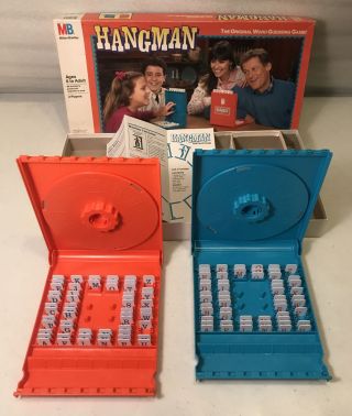 1988 Hangman Board Game Word Guessing Milton Bradley Mb Complete Hang Man