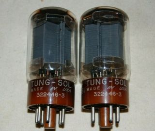 Strong Matched Vintage 1954 Tung Sol 5881 / 6l6wgb Tubes