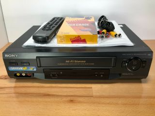 Sony Slv - N51 Vhs Vcr 4 Head Hi - Fi Video Cassette Recorder (with Remote)
