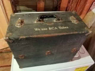 Vintage Rca Vacuum Tube Radio Repairman Caddy Case Full Nos Tv Tubes Antigue