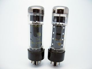 2 X Rft El34 - 6ca7 Test Strong & Matched 92 Dimple Top Vacuum Power Audio Tube