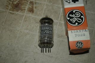 Vintage Nos Ge 7025/12ax7a Tube Test Great Tube Amp Stereo Grey Plates