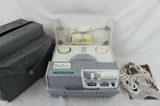Vintage Wollensak T - 1500 Reel Tape Recorder W/ Power Cords Case Powers On