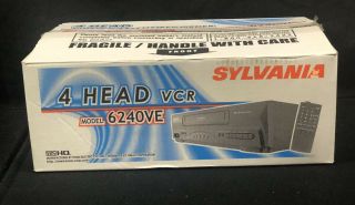 Vintage Sylvania 4 Head Vcr Model 6240ve Vhs Hq 19 Micron Heads