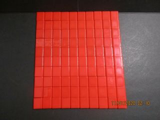 100 RED PLASTIC SCRABBLE LETTER TILES from 2014 SCRABBLE ELECTRONIC SCORING GAME 3