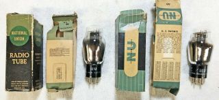 Pair Nos Tight Match (gm) National Union Type 46 Dual - Grid Power Tubes 2 (401)