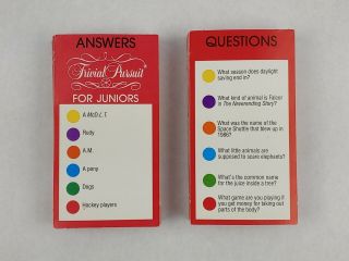 Trivial Pursuit For Juniors Questions And Answers Replacement 89 Cards Only