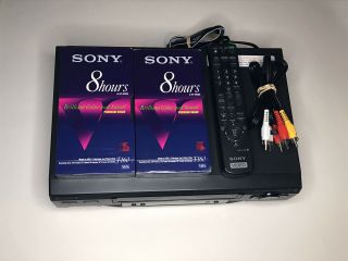 Sony Slv - N51 4 - Head Hi - Fi Stereo Vcr - Black With Remote 2 Vhs Tapes