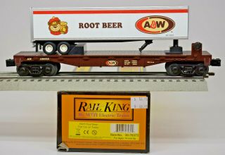 Mth Railking O Gauge A & W Rootbeer Flat Car W/40 