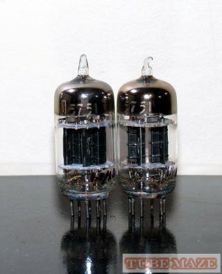 Matched Pair Ge 5751/12ax7/ecc83 Black Plates Triple Mica Tubes - Very Strong