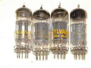 4 X 12bh7a Sylvania Tubes Very Strong Quad (2 Quads Available)
