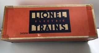 Lionel No.  2426w Tender With Whistle Three City Empty Box With Liner