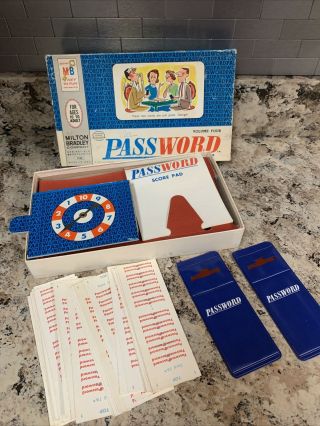 Vintage Password Board Game Milton Bradley 1964 Volume 4 Complete
