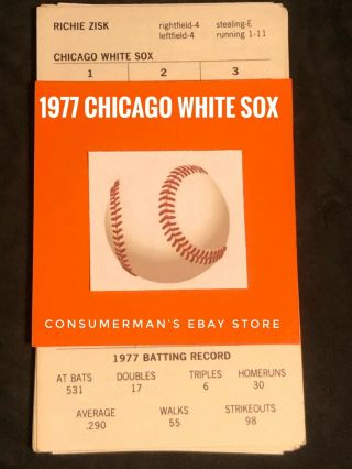 Strat - O - Matic Baseball 1977 Chicago White Sox -