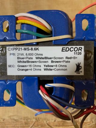 Pair Edcor Cxpp21 Ms - 8.  6k Output Transformers 21 Watt,  Some Leads Short.